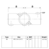 Doos Open klapbaar kruisstuk in 1 vlak-E / 48,3 mm (18 stuks)